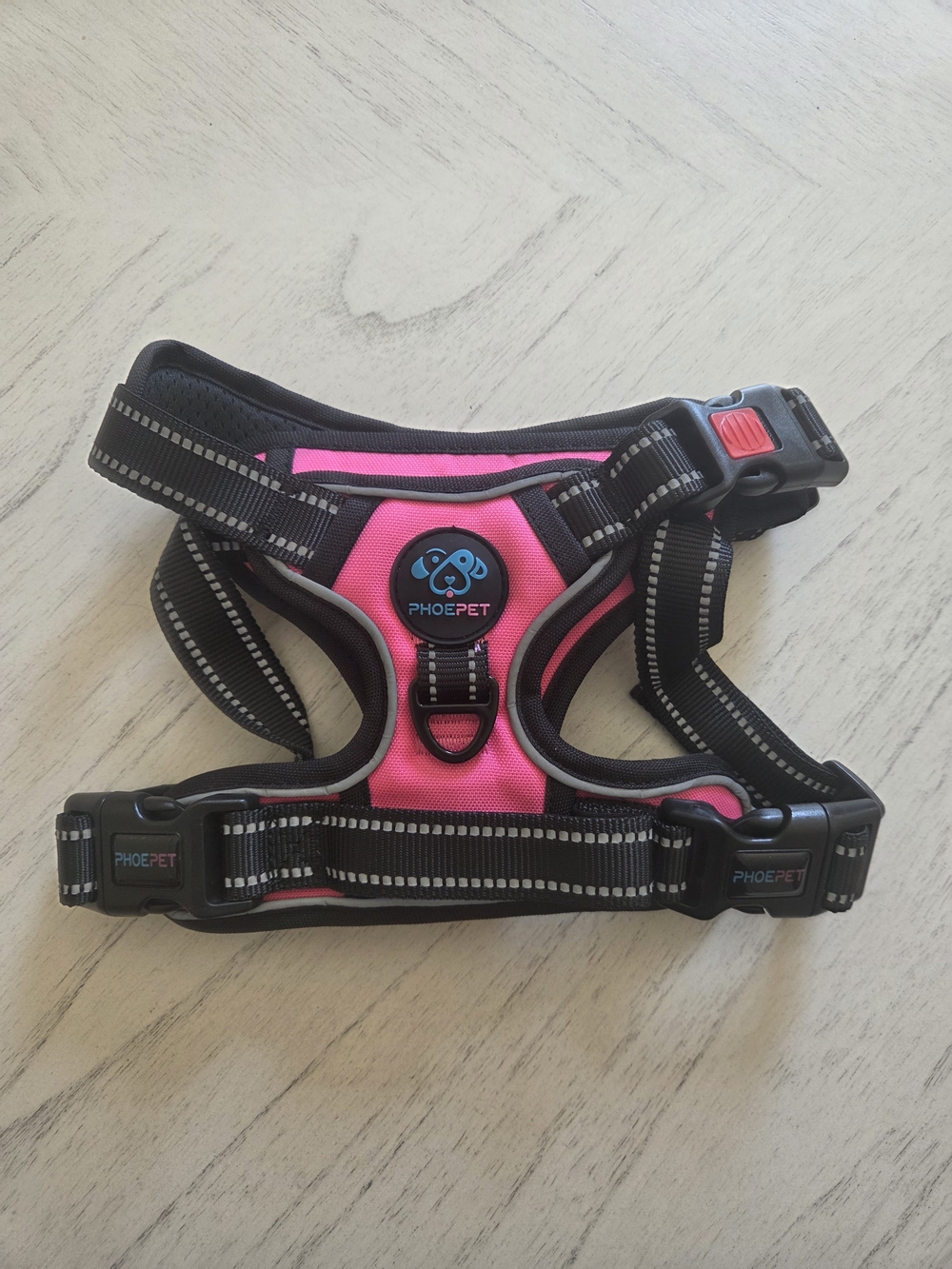 Phoepet No Pull Dog Harness Medium Reflective Vest Front Clip Handle Pink